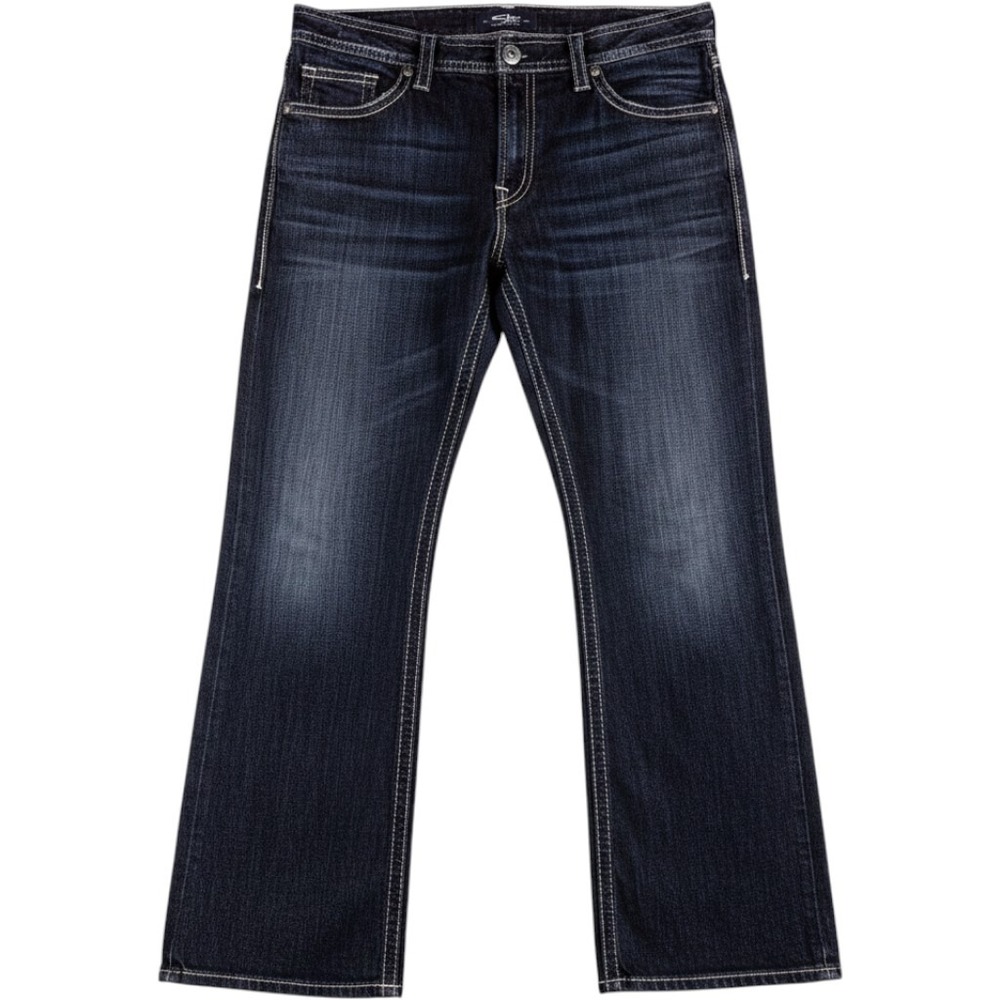 Silver Jeans Zac Relaxed Jeans Mens 40x32 Dark Wash Premium Straight Workwear